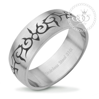 555jewelry แหวนแฟชั่นสแตนเลส สตีล สำหรับผู้ชาย ตกแต่งลายกราฟฟิก ดีไซน์เท่ห์ รุ่น MNC-R714 - แหวนผู้ชาย แหวนสแตนเลส (R48)