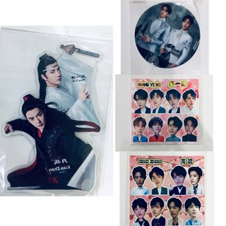 ปรมาจารย์ลัทธิมาร: standee อคิลิค + สติ๊กเกอร์ 2 แผ่น คละลาย + พัด #เก็บเงินปลายทาง