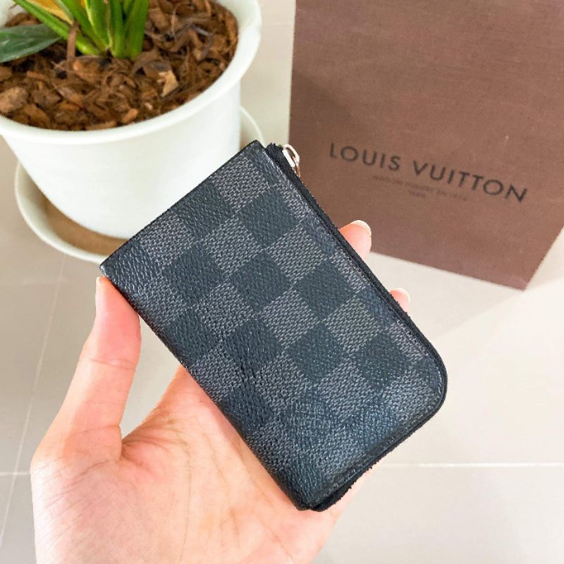 Louis Vuitton zippy coin purse vertical ลาย Damier graphite