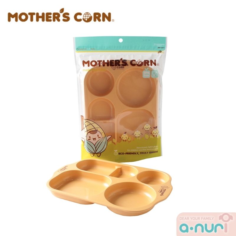 mothers-corn-ถาดหลุม-round-meal-plate-เหมาะสำหรับเด็กโตที่สามารถทานเองได้คล่องแล้ว