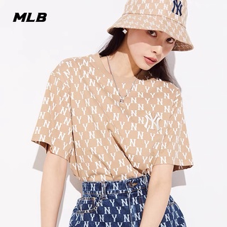 Beixiju-❤❀ [พร้อมส่ง]❤ใหม่ MLB NY เสื้อยืดแขนสั้น ผ้าฝ้าย ปักลาย คุณภาพสูง สําหรับผู้ชายและผู้หญิง