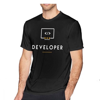 [S-5XL] เสื้อยืดแขนสั้น ผ้าฝ้าย 100 พิมพ์ลาย Developer เหมาะกับเดินชายหาด สําหรับผู้ชาย