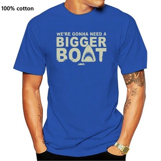 เสื้อยืดผ้าฝ้ายพิมพ์ลายขายดี ขายดี เสื้อยืด พิมพ์ลาย Jaws Were Gonna Need A Bigger Boat สไตล์คลาสสิก สําหรับผู้ใหญ่ AHpn