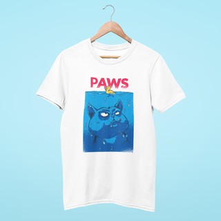 เสื้อยืด XXL BearOgraphY PAWS Unisex Graphic T Shirt 100% Cotton เสื้อยืดสกรีน ลายหมาล่าเป็ด สีขาว ไซส์ใหญ่พิเศษ