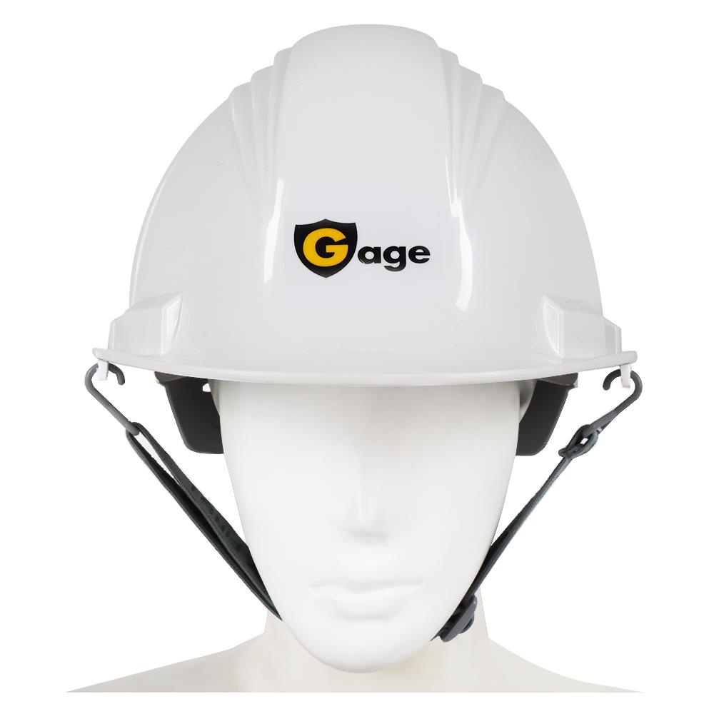 หมวกนิรภัย-gage-hdpe-สีขาว-อุปกรณ์นิรภัยส่วนบุคคล-safety-helmet-gage-hdpe-white