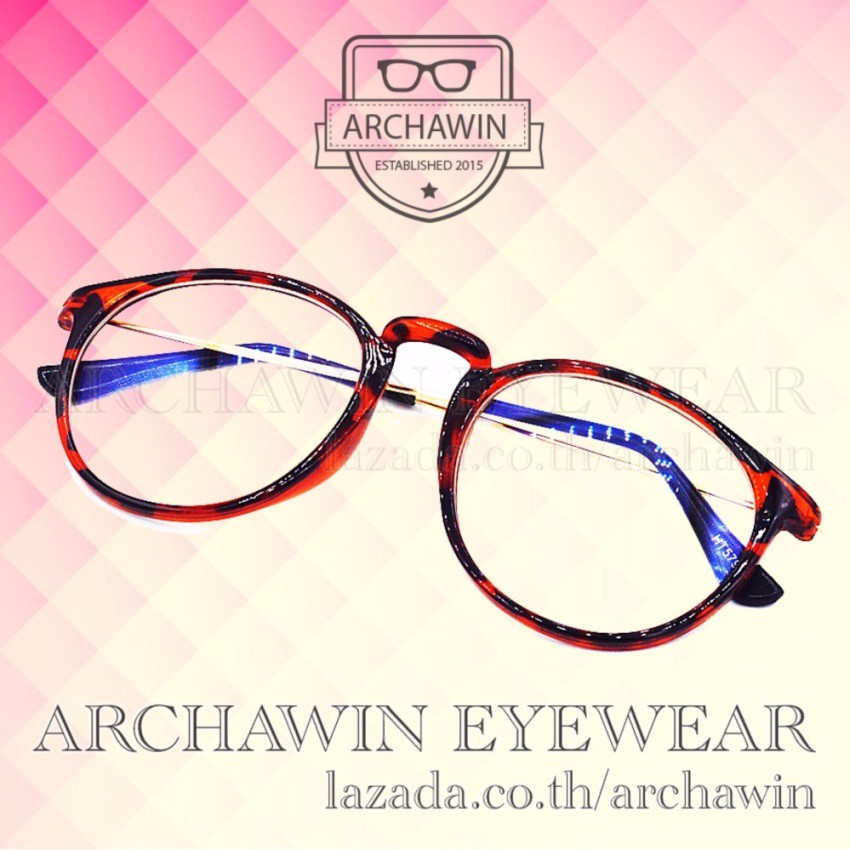 แว่นตากรองแสง-แว่นกรองแสง-archawin-กรอบแว่นตา-แฟชั่น-เกาหลี-ทรง-oval-รุ่น-5795-ลายกระ