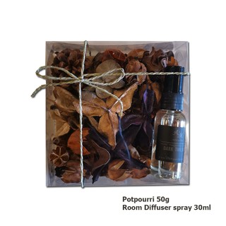 Aroma&amp;More Dark twilightชุดบุหงาดอกไม้แห้งคละแบบโทนธรรมชาติ+น้ำหอมกระจายกลิ่นชนิดสเปรย์Potpourri Assorted with Spray30ml
