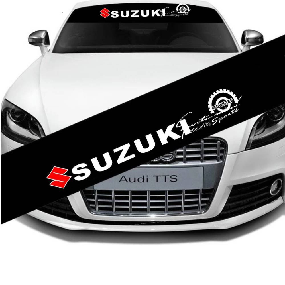 สติกเกอร์บังแดด-suzuki-ส่งจากไทย-ฟิล์มบังแดด-คาดกระจกหน้า-กระจกหลัง-ฟิล์มติดรถ-ฟิล์มติดกระจกรถ-สติกเกอร์ติดรถยนต์