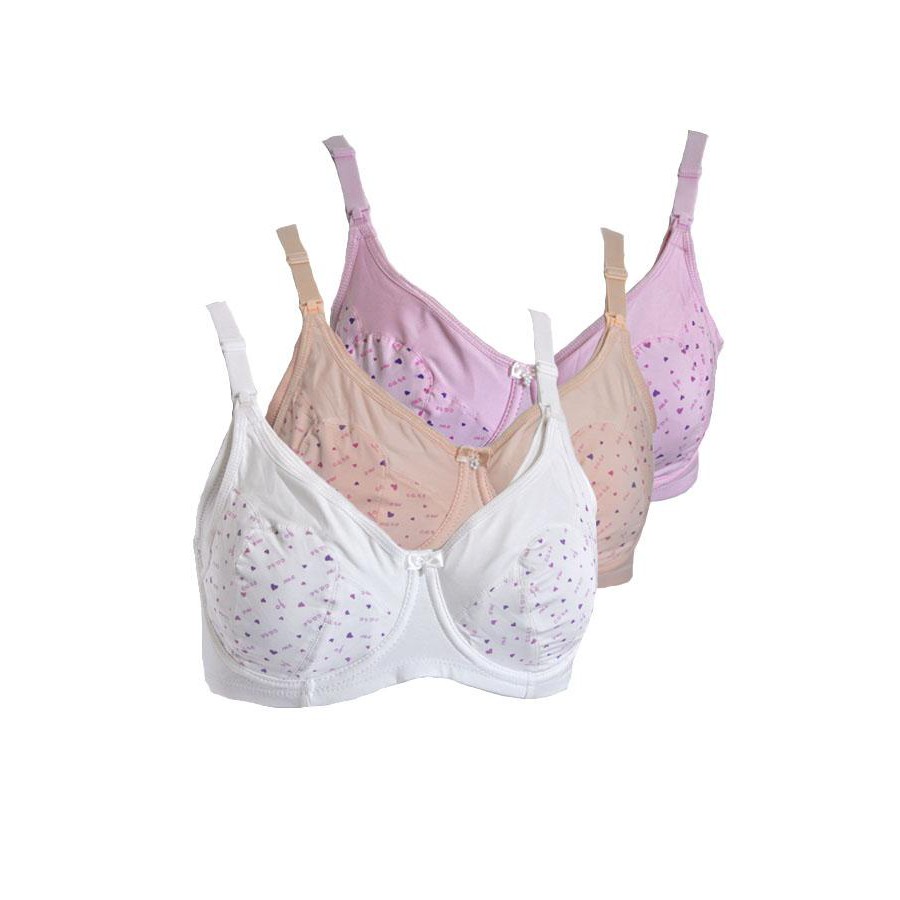เสื้อชั้นในให้นมบุตร-nursing-bra-ใส่ได้ตั้งแต่ตอนตั้งครรภ์-ลายหัวใจ-มีโครง-เซต-3-ตัว-สีขาว-สีเนื้อ-สีชมพู