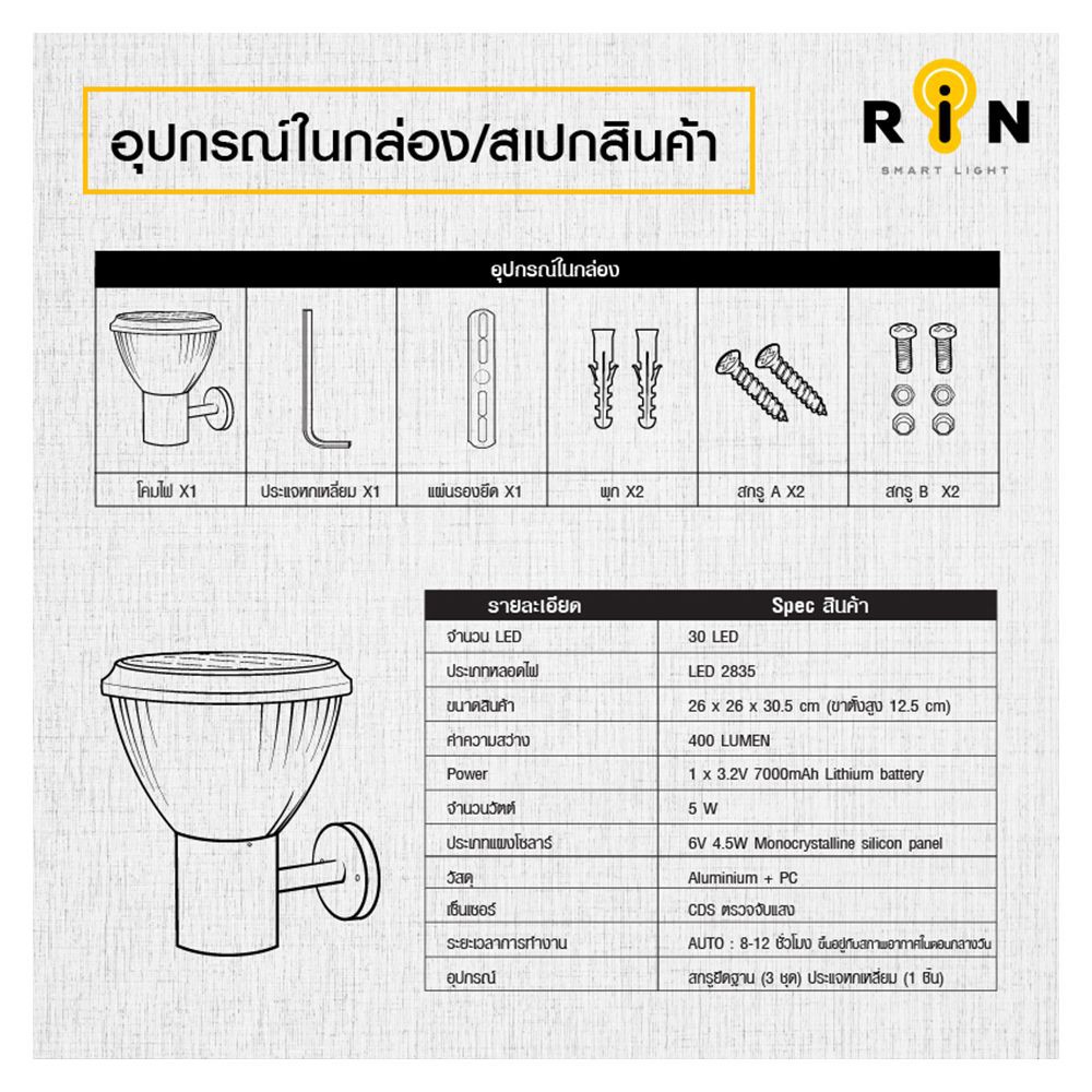 ไฟกิ่งภายนอก-ไฟจัดสวน-rin-216283009-พลาสติก-modern-สีดำ-โคมไฟภายนอก-โคมไฟ-หลอดไฟ-solar-garden-wall-light-rin-216283009-p