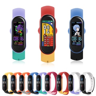 สายนาฬิกาข้อมือซิลิโคน TPU สองสี สําหรับ Xiaomi Mi Band 7 6 5 4 3 Mi Band 7