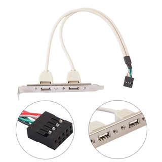 HUB 2Port USB 2.0 to 9 Pin Header Mainboard Panel Bracket