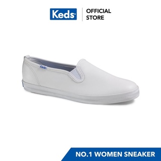 สินค้า KEDS WH48600 รองเท้าผ้าใบหนัง แบบสวม รุ่น CHAMPION CORE SLIP LEATHER สีขาว