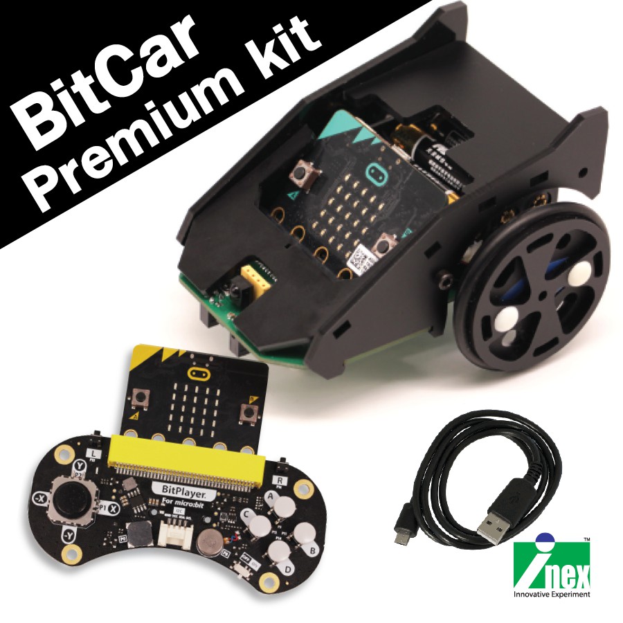 INEX BitCar Premium Kit /microbit/DIYrobot*มีmicrobit V2.0+แบตเตอรี่ใน ...