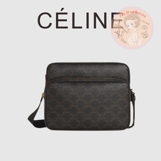 Shopee ลดกระหน่ำ 🔥ของแท้ 100% 🎁Celine Brand New POCKET Medium Logo Print Messenger Bag