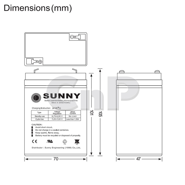 sunny-แบตเตอร์รี่แห้ง-battery-6v-4-5ah-รุ่น-sn4-5-6