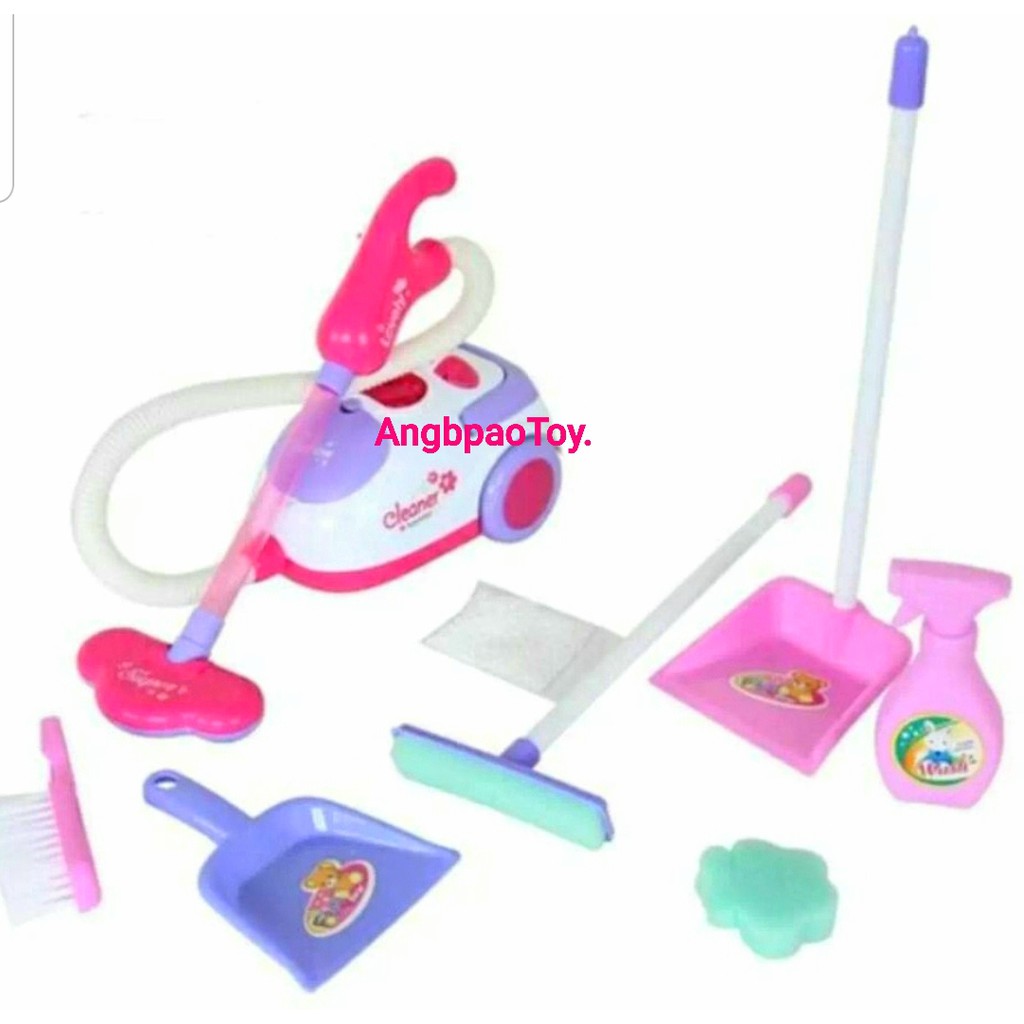 ชุดทำความสะอาด-ของเล่นเด็ก-มาพร้อมกับอุปกรณ์ทำความสะอาดเต็มรถเข็น-มีเครื่องดูดฝุ่น-ใช้งานได้จริง-a5952