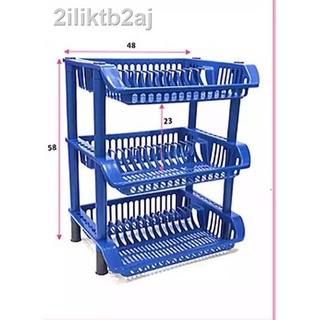 ชั้นวางจาน ที่คว่ำจานพลาสติก 3 ชั้น (ขนาด 49x39x64 cm. ) มี 3 เลือกให้เลือก