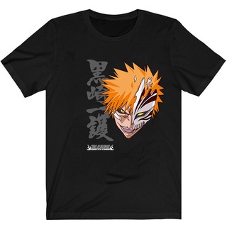 เสื้อยืด ผ้าฝ้าย พิมพ์ลายอนิเมะ Bleach Ichigo Kurosuki สําหรับผู้ชาย