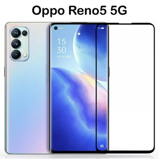 ฟิล์มOPPO Reno5 5G ฟิล์มกระจกกันรอย หน้าจอ ฟิล์มกระจกนิรภัย เต็มจอ ได้2ชิ้น ฟิล์มขอบดำเต็มจอ ฟิล์มกันกระแทก