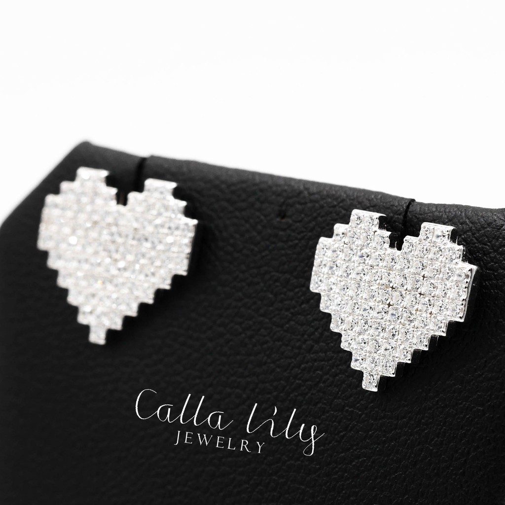 callalilyjewelry-e058-ต่างหูเงินแท้เพชรcz