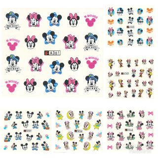 สติกเกอร์ติดเล็บ สติกเกอร์ตกแต่งเล็บ แทททูติดเล็บ แบบลอกลายน้ำ ลายมิกกี้เม้าส์