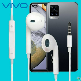 หูฟัง สมอลทอล์ค VIVO Aux 3.5 วีโว่ V20 สวมใส่สบาย เบสนุ่ม เสียงดี รีโมทเล่น-หยุดเพลง-เพิ่ม-ลดระดับเสียง