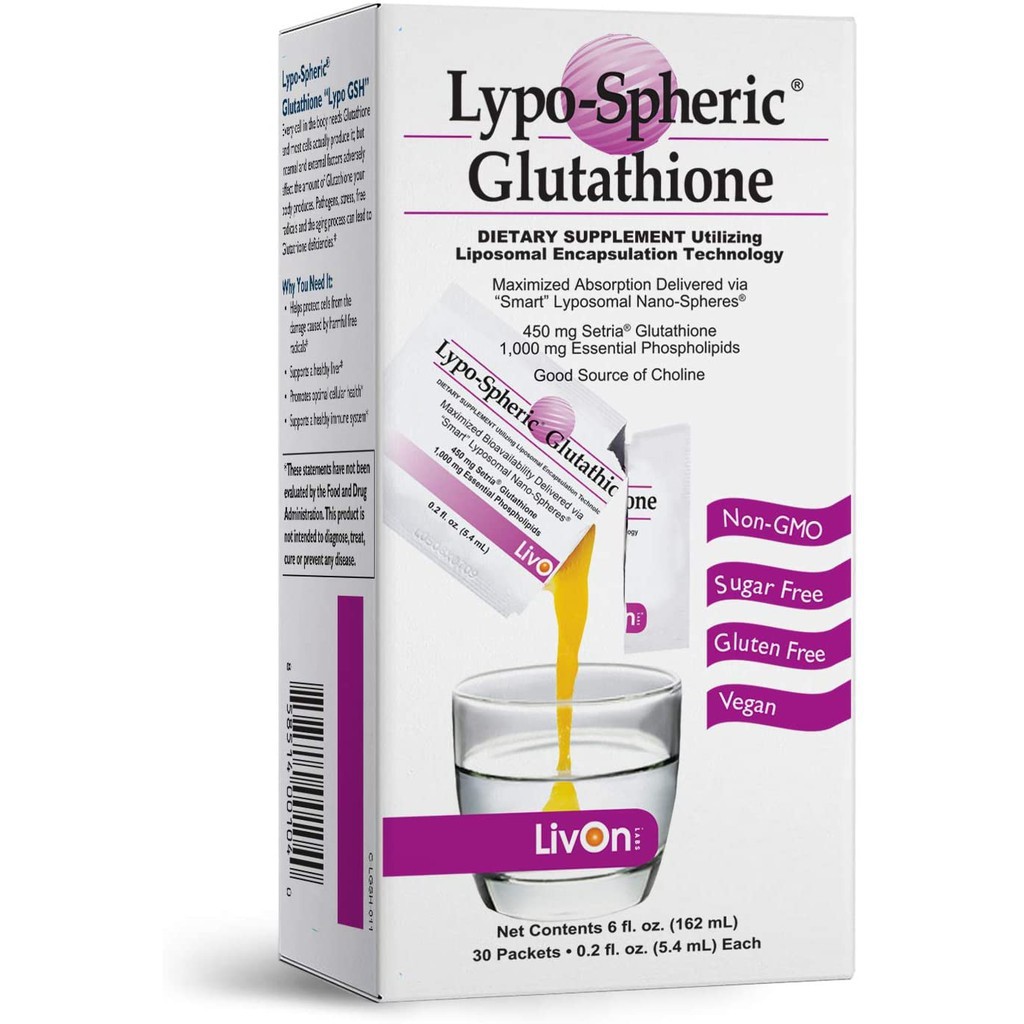 ภาพหน้าปกสินค้า(สั่งทั้งกล่อง กดเลือก30ซองค่ะ) Lypo spheric Glutathione กลูต้าที่ดีที่สุดจากอเมริกา เทียบเท่าฉีดผิวขาว lypo gsh