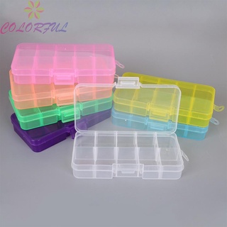 【COLORFUL】10 Compartments Storage Box Container Jewellery Bead Craft Organiser Case