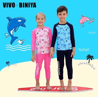 ภาพขนาดย่อของภาพหน้าปกสินค้าชุดว่ายน้ำเด็กชายกันUV (VIVO-BINIYA) ลายโลมา จากร้าน wanita_aman บน Shopee