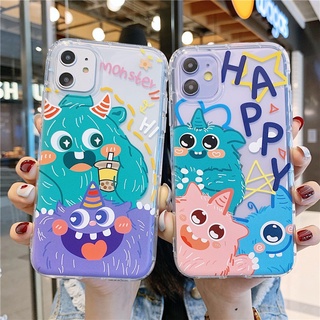 For Tecno POVA 5 4 Pro Spark 10 Pro Spark GO 2023 POVA 2 NEO POP 5 4 LTE Spark 8C 7T 7 Pro 6 Go Camon 18P เคสโทรศัพท์ Happy Little Monster น่ารักสําหรับโทรศัพท์มือถือ