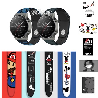 สินค้า ซิลิโคนการ์ตูนพิมพ์สายนาฬิกาสำหรับนาฬิกา Huawei Watch GT2 GT3 GT 2 3 2e GT2 Pro Camo ซิลิกาเจลเปลี่ยนสายรัดข้อมือแฟชั่นสร้อยข้อมือ