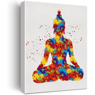 โปสเตอร์ผ้าใบ พิมพ์ลายพระพุทธรูป สีน้ํา สําหรับตกแต่งผนังบ้าน ออฟฟิศ