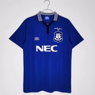 ภาพหน้าปกสินค้าเสื้อกีฬาแขนสั้น ลายทีมชาติฟุตบอล Everton 1995 season คุณภาพสูง ไซซ์ S-XXL ที่เกี่ยวข้อง