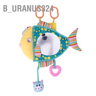 B_uranus324 Car Backseat View Mirror Plush Fish Shape Cartoon Pattern Safety Rearview