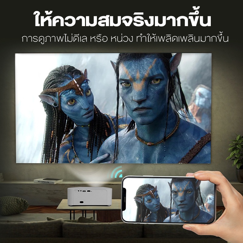 มุมมองเพิ่มเติมของสินค้า Wanbo X1 Projector โปรเจคเตอร์ คุณภาพระดับ Full HD ภาพคมชัด