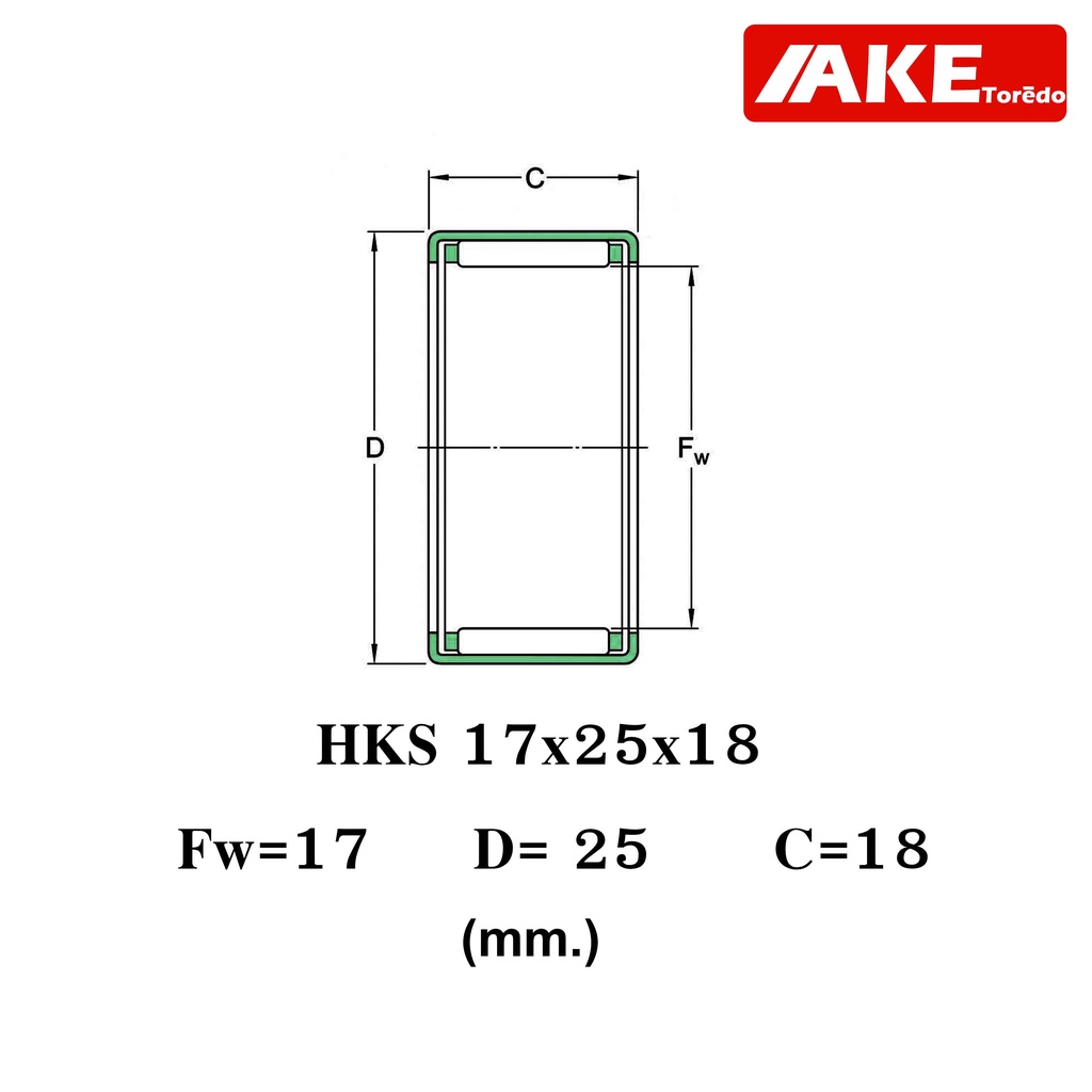 hks17x25x18-ตลับลูกปืนเม็ดเข็ม-needle-roller-bearings-ขนาดด้านใน-17-มิล-นอก-25-มิล-หนา-18-มิล-hks17-25-18-hks