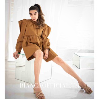 BABIE MINI DRESS with Brown color