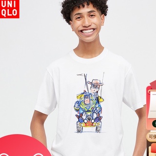 ผ้าฝ้าย 100%Uniqlo UT เสื้อยืดแขนสั้น พิมพ์ลายแอนิเมชั่น Pixar สําหรับผู้ชาย และผู้หญิงS-3XL