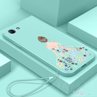 เคสโทรศัพท์มือถือ ซิลิโคนนิ่ม TPU ลายดอกไม้น่ารัก พร้อมสายคล้อง สําหรับ Oppo F1s A83 A71