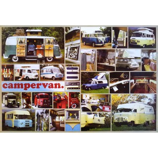 โปสเตอร์ รูปถ่าย รถยนต์ รถบ้าน Campervan POSTER 24”X35” Inch  Classic Motorhome Eurovan VW Bus Cars