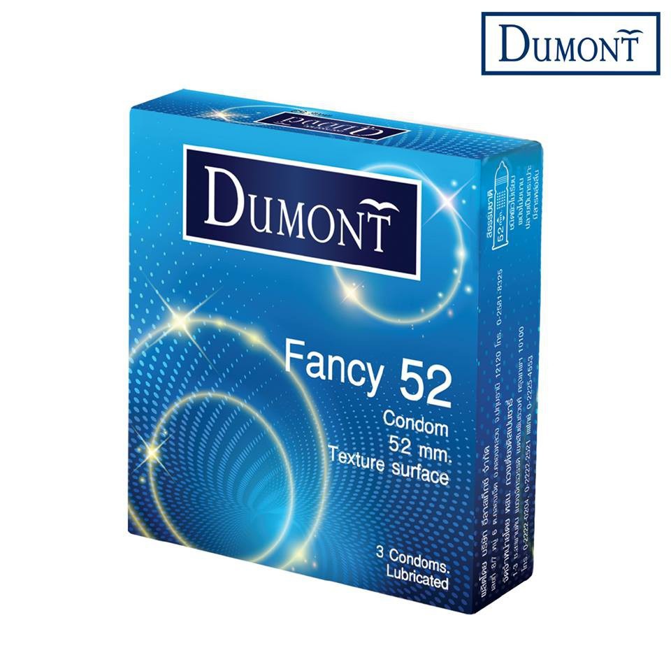 ภาพหน้าปกสินค้าDumont Fancy ดูมองต์ แฟนซี ขนาด 52 มม. บรรจุ 3 ชิ้น  ถุงยางอนามัย ผิวไม่เรียบ condom ถุงยาง จากร้าน medicalsupport บน Shopee