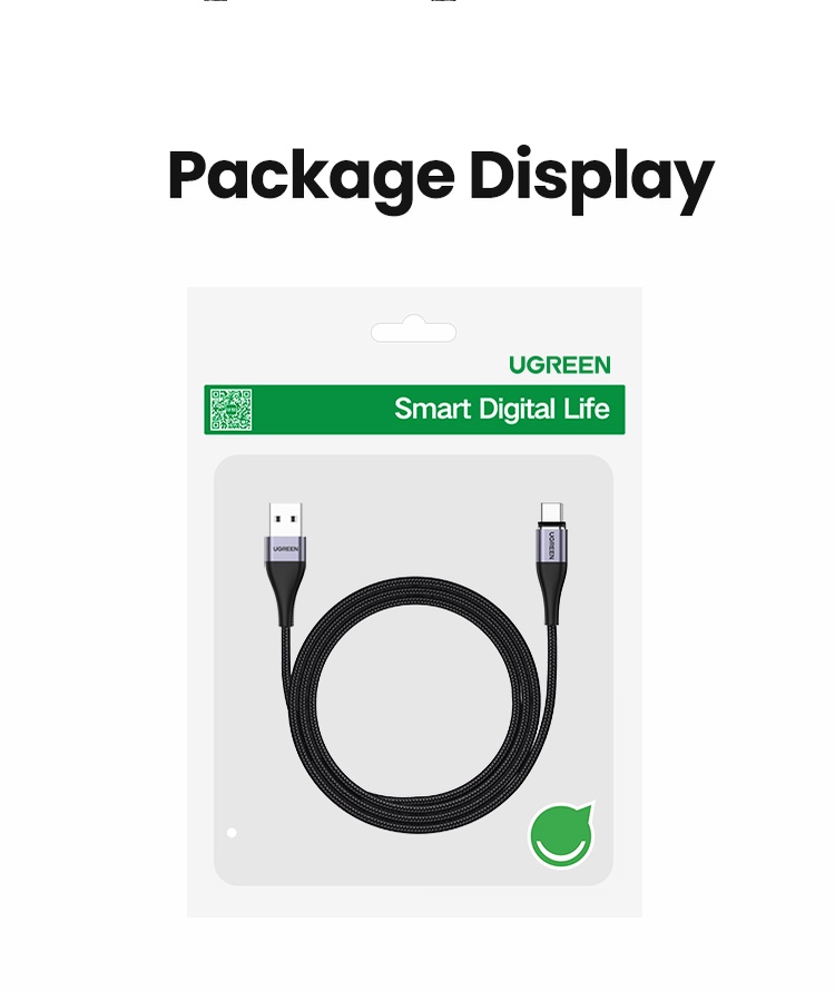 ลองดูภาพสินค้า Ugreen 100 ซม. 3A สายเคเบิล USB C แม่เหล็ก Micro USB Type C สายชาร์จข้อมูล สําหรับ Samsung Xiaomi โทรศัพท์มือถือ สาย USB