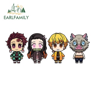 Earlfamily สติกเกอร์ กันน้ํา ลายอนิเมะ Demon Slayer 13 ซม. x 4.9 ซม. สําหรับติดตกแต่งรถยนต์ รถจักรยานยนต์