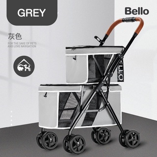 [ของแท้!]🔥ถูกสุด! 🔥 BELLO BON VOYAGE PET STROLLER รถเข็นสำหรับสัตว์เลี้ยงลุคคุณหนูไฮโซ