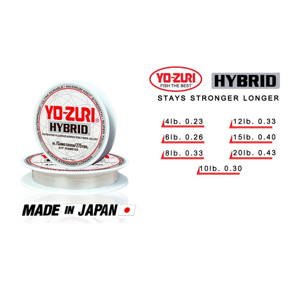 สาย-yo-zuri-hybrid-สาย-fluoro-carbon-ผสม-nylon-คุณภาพญี่ปุ่น-ใช้เป็นสาย-main-แทนสายเอ็นหรือ-pe-ในรอกได้