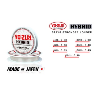 สาย YO-ZURI HYBRID สาย Fluoro Carbon ผสม Nylon คุณภาพญี่ปุ่น ใช้เป็นสาย main แทนสายเอ็นหรือ PE ในรอกได้