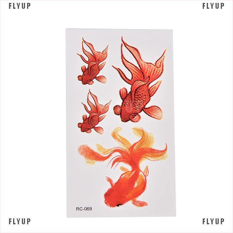 flyup-รอยสักชั่วคราว-รูปปลาทอง-กันน้ํา-สําหรับผู้หญิง
