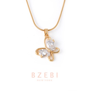Bzebi สร้อยคอ โซ่ necklace แฟชั่น ทอง สไตล์เกาหลี จี้ผีเสื้อ สีทอง เงิน สไตล์เกาหลี สําหรับผู้หญิง 18K ไม่ซีดจาง กันสนิม สําหรับผู้หญิง 1072n