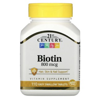 ภาพขนาดย่อของภาพหน้าปกสินค้า21st Century - ไบโอติน ( Biotin ) 800, 5000, 10000 วิตามินและอาหารเสริมชนิดเม็ด ใช้บำรุง ผม ผิว เล็บ จากร้าน g.goods บน Shopee ภาพที่ 5